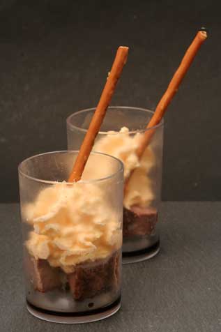 verrine de foie gras, mousse de mais