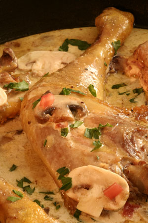 cuisses de poulet aux champignons